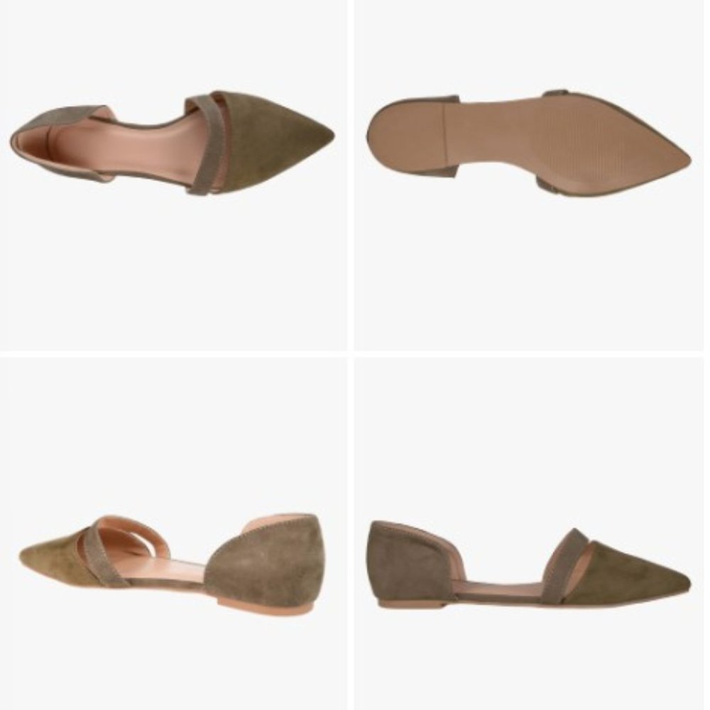 Journee Collection Nita 10M Flats Pointed Toe Olive Faux Suede NIB new - Picture 12 of 12
